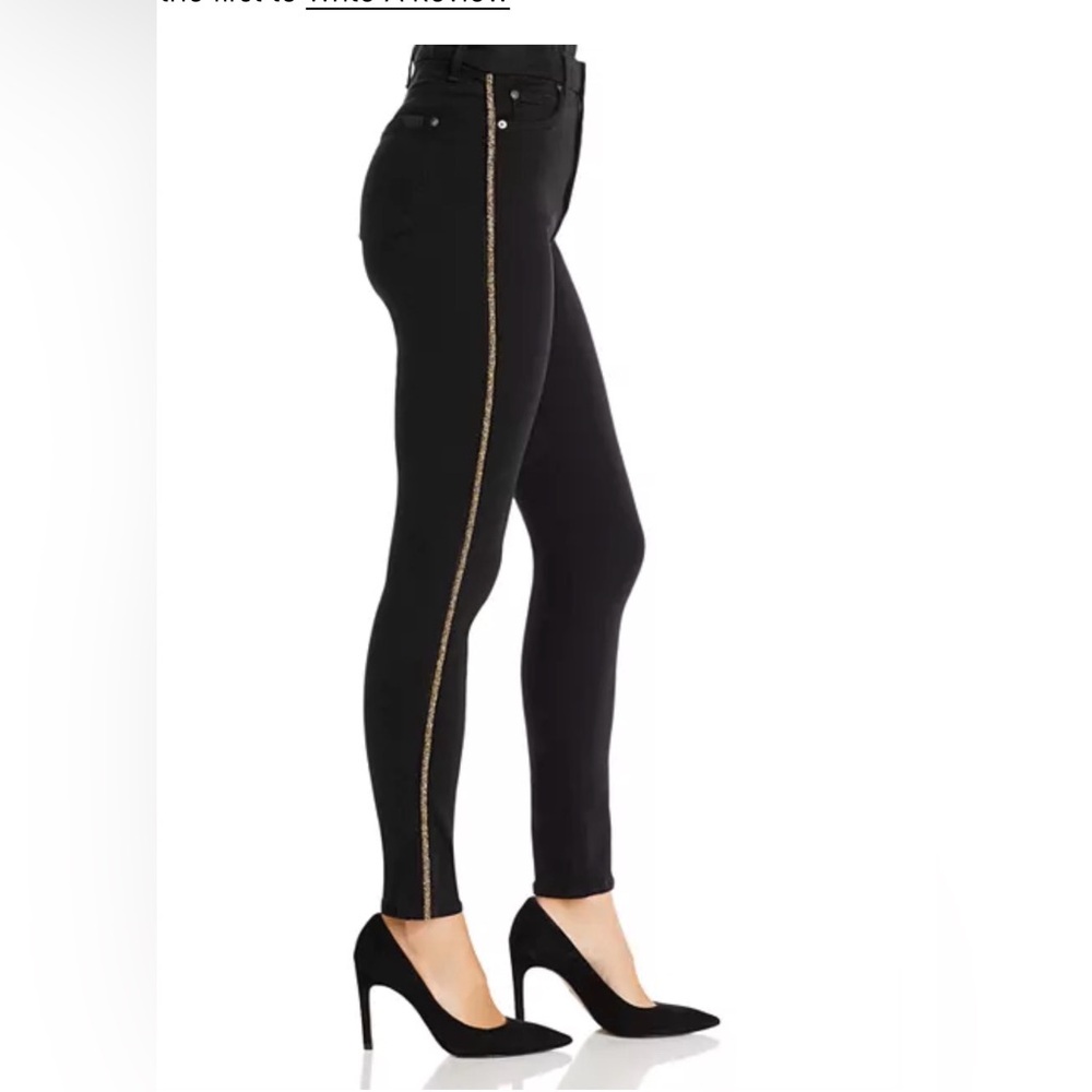 NWT 7 for All Makind Aubrey Caviar Side Stripe Slim Illusion Jeans in Luxe  27
* - Picture 4 of 11